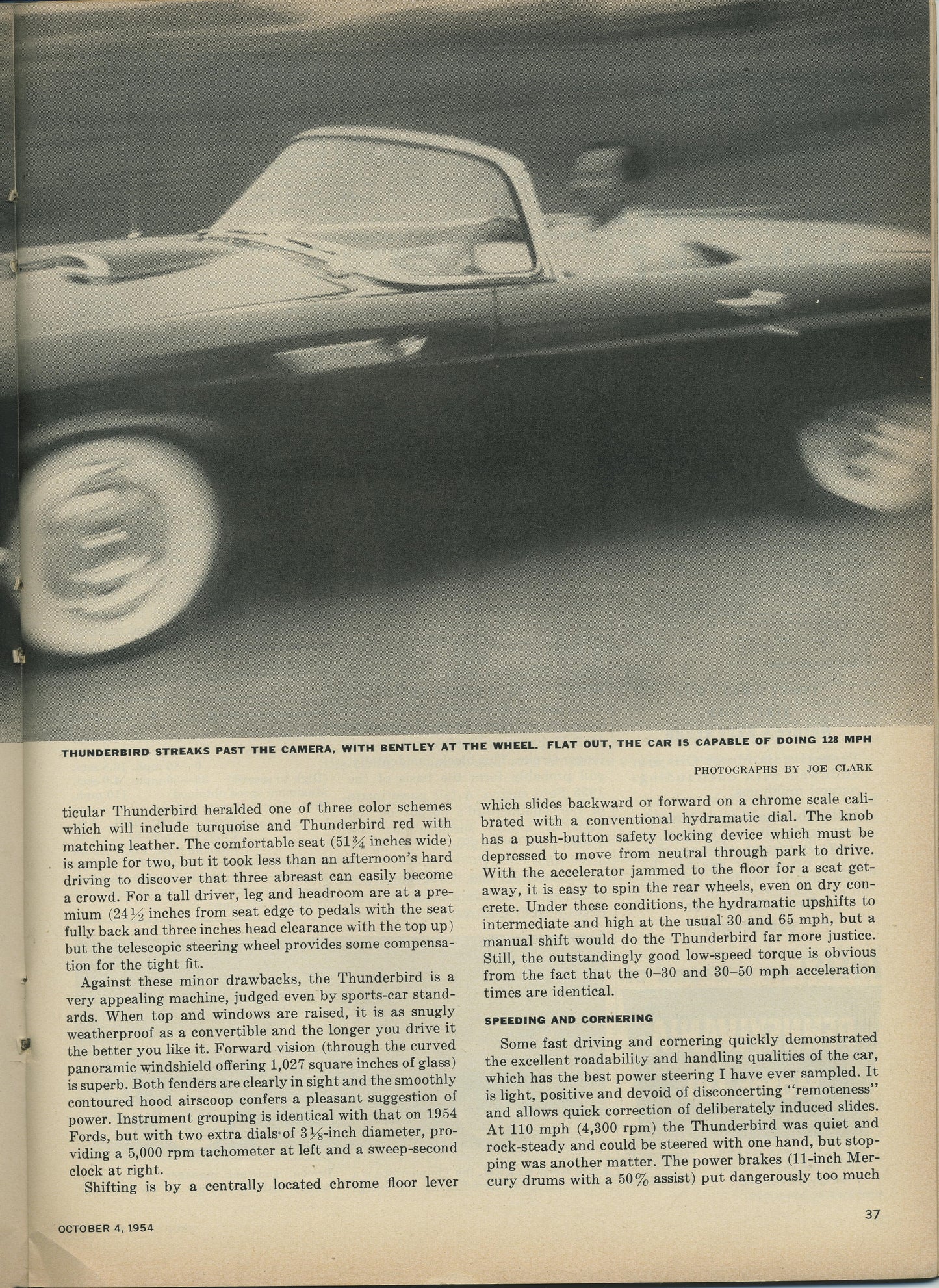 Vintage Sports Illustrated Year 1 October 4, 1954 Issue 8 Thunderbird Auto Test Issue